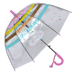 Dětský průhledný deštník s mráčky - Ø 50 cm