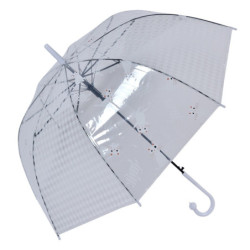 Průhledný deštník pro dospělé s bílými kočičkami  - 60 cm