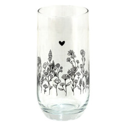 Sklenička na nápoj s květinami Flora And Fauna - Ø 6*14 cm / 280 ml