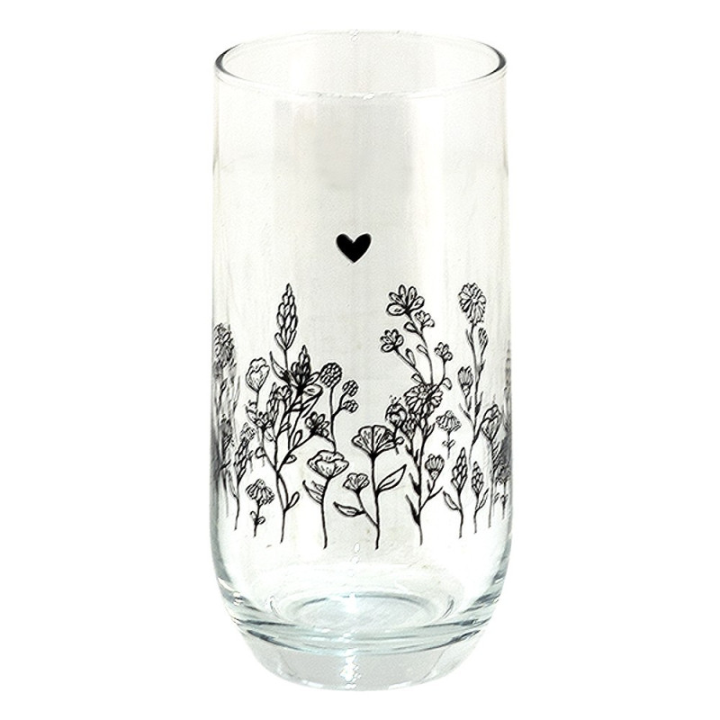 Sklenička na nápoj s květinami Flora And Fauna - Ø 6*14 cm / 280 ml