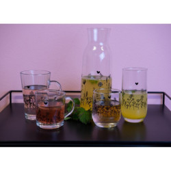 Sklenička na nápoj s květinami Flora And Fauna - Ø 6*14 cm / 280 ml