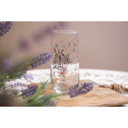 Sklenička na nápoj s levandulí Lavander Garden - Ø 6*14 cm / 280 ml