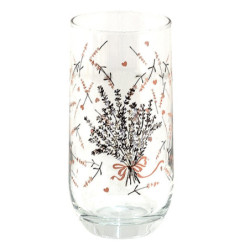 Sklenička na nápoj s levandulí Lavander Garden - Ø 6*14 cm / 280 ml