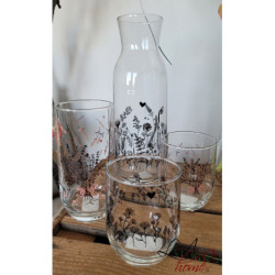 Sklenička na nápoj s levandulí Lavander Garden - Ø 6*14 cm / 280 ml