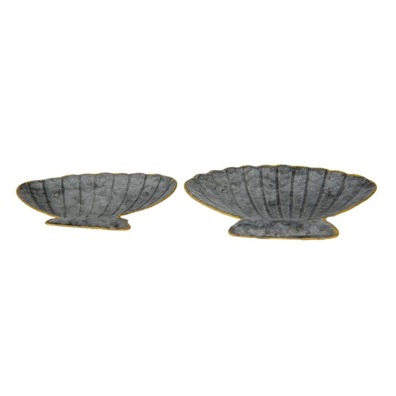 2ks plechové dekorační tácy ve tvaru mušle - 30*24*6 / 26*20*5 cm