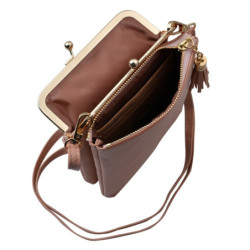 Růžová peněženka s prošíváním a páskem Parlo  - 13*17 cm
