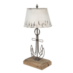 Krémová antik stolní lampa s kotvou a kovovým stínidlem - Ø 35*79 cm