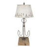 Krémová antik stolní lampa s kotvou a kovovým stínidlem - Ø 35*79 cm