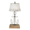 Krémová antik stolní lampa s kotvou a kovovým stínidlem - Ø 35*79 cm