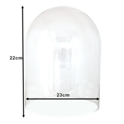 Skleněný transparentní poklop bez podnosu - Ø 23*22 cm