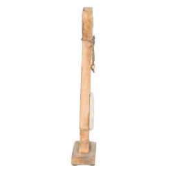 Dřevěná dekorace socha králíčka na podstavci  - 18*6*40 cm