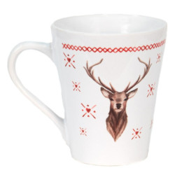 Keramický hrnek s jelenem Cosy Lodge - 13*9*11 cm / 300 ml