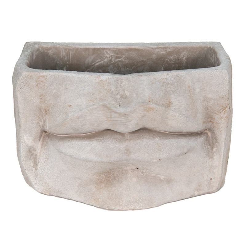Usměvavý cementový květináč Mouth - 21*13*14 cm