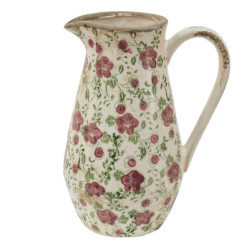 Keramický dekorační džbán s růžovými květy Lillia M - 20*14*25 cm
