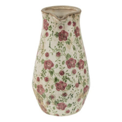 Keramický dekorační džbán s růžovými květy Lillia M - 20*14*25 cm