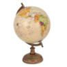 Béžový dekorativní glóbus na dřevěném podstavci Globe  - 22*22*37 cm