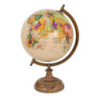 Béžový dekorativní glóbus na dřevěném podstavci Globe  - 22*22*37 cm