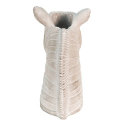 Šedý cementový květináč v designu hlavy zebry - 21*13*26 cm