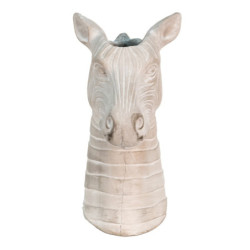 Šedý cementový květináč v designu hlavy zebry - 21*13*26 cm