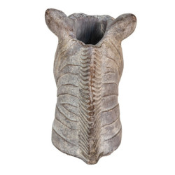 Šedý cementový květináč v designu hlavy zebry - 16*10*15 cm