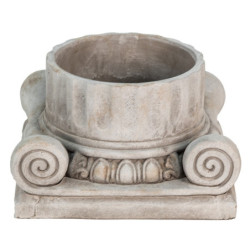 Cementový květináč ve tvaru hlavice antického sloupu Dórský - 24*23*14 cm