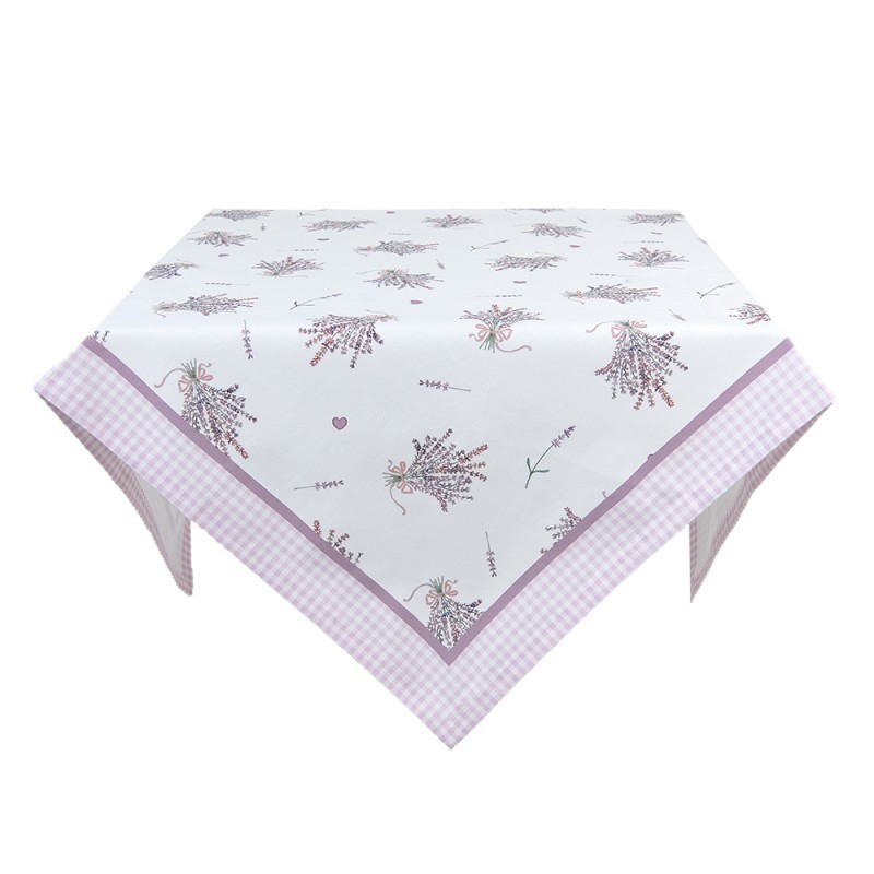 Bavlněný čtvercový ubrus s levandulemi Lavander Garden - 150*250 cm