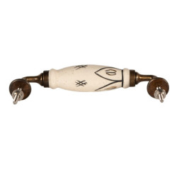 Nábytková úchytka / madlo s porcelánovým zdobením Mavita - 17*5*3 cm