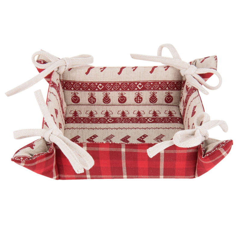 Textilní košíček na pečivo Nordic Christmas - 35*35*8 cm
