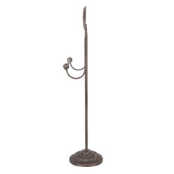 Hnědý antik držák na toaletní papír se srdcem Hart Flowy - 21*14*62 cm