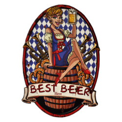 Nástěnná kovová cedule Here Best Beer - 45*1*65 cm