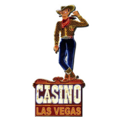 Nástěnná kovová cedule Casino Las Vegas - 35*1*70 cm