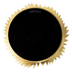 Zlaté antik nástěnné zrcadlo s ozdobným lemem s listy - Ø 25*3 cm