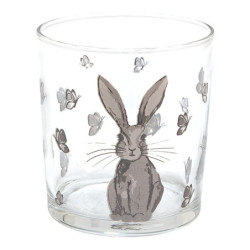 Sklenička na vodu se zajíčkem Rustic Easter Bunny - Ø 8*9 cm/ 250ml