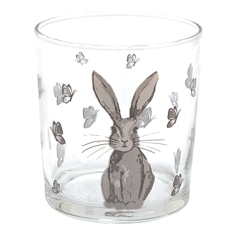 Sklenička na vodu se zajíčkem Rustic Easter Bunny - Ø 8*9 cm/ 250ml