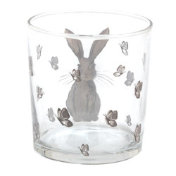 Sklenička na vodu se zajíčkem Rustic Easter Bunny - Ø 8*9 cm/ 250ml