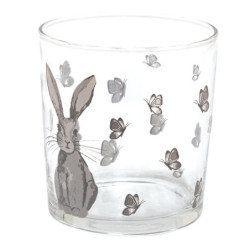 Sklenička na vodu se zajíčkem Rustic Easter Bunny - Ø 8*9 cm/ 250ml