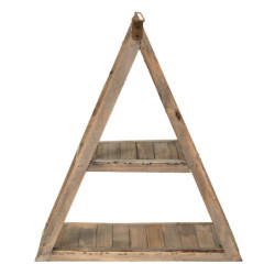 Nástěnná antik dřevěná dekorační polička - 31*11*36 cm