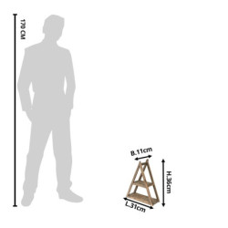 Nástěnná antik dřevěná dekorační polička - 31*11*36 cm
