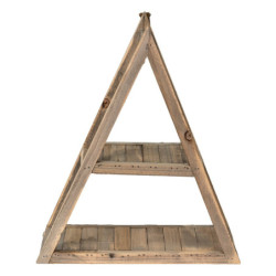 Nástěnná antik dřevěná dekorační polička - 31*11*36 cm