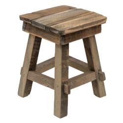 Dřevěný dekorační antik stolík na rostliny - 15*15*21 cm