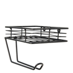 Černý antik nástěnný kovový držák na toaletní papír - 20*12*12 cm