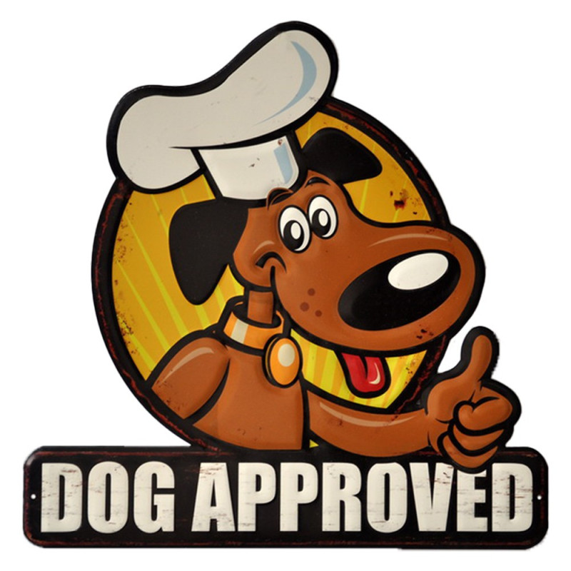 Kovová nástěnná cedule Dog Approved - 50*1*50 cm