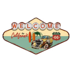 Kovová nástěnná cedule Welcome To California - 49*1*27 cm