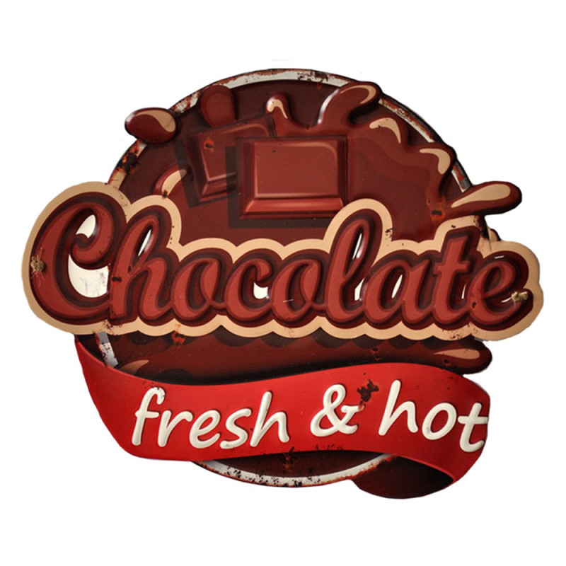 Hnědá kovová nástěnná cedule Chocolate - 45*1*36 cm