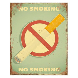Kovová nástěnná cedule No Smoking - 20*1*25 cm