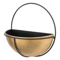 Bronzovo-černý antik nástěnný držák na květiny - 42*22*42 cm