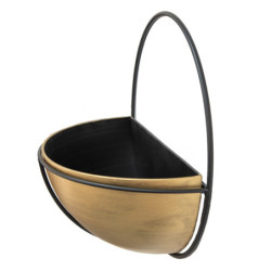 Bronzovo-černý antik nástěnný držák na květiny - 42*22*42 cm