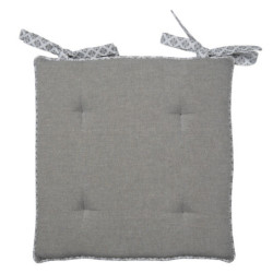 Šedý bavlněný podsedák s výplní a srdíčkem Lovely Heart - 40*40*4 cm