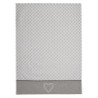 Šedá bavlněná utěrka se srdíčkem Lovely Heart - 50*70 cm