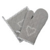 Šedá bavlněná chňapka - podložka se srdíčkem Lovely Heart - 20*20 cm